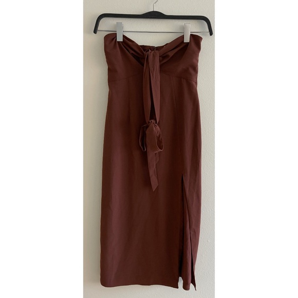 Abercrombie & Fitch Maroon Halter Midi Dress Small - Picture 2 of 10